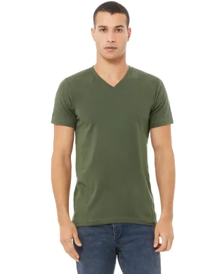 Bella + Canvas 3005 Unisex Jersey Short-Sleeve V-N in Military green