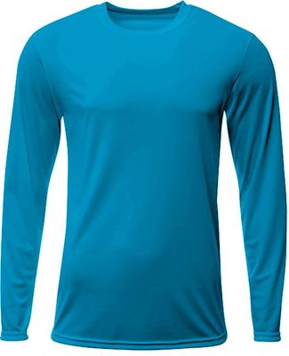 A4 Apparel N3425 Men's Sprint Long Sleeve T-Shirt in Electric blue