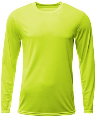 A4 Apparel N3425 Men's Sprint Long Sleeve T-Shirt in Lime