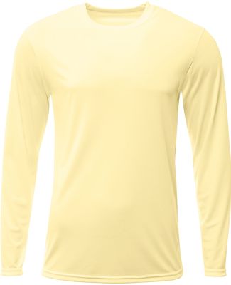 A4 Apparel N3425 Men's Sprint Long Sleeve T-Shirt in Light yellow