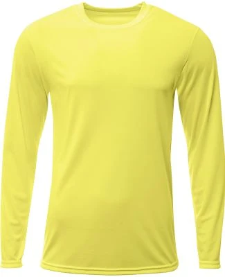 A4 Apparel N3425 Men's Sprint Long Sleeve T-Shirt in Safety yellow