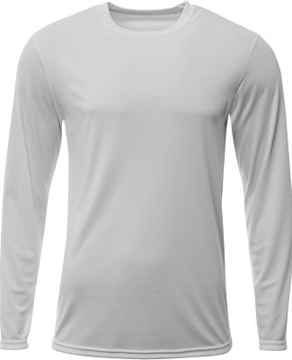 A4 Apparel N3425 Men's Sprint Long Sleeve T-Shirt in Silver