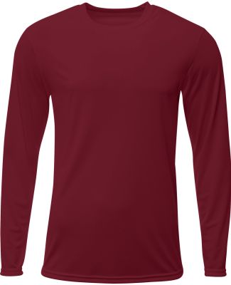A4 Apparel N3425 Men's Sprint Long Sleeve T-Shirt in Maroon