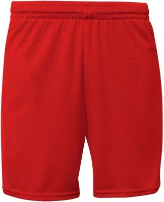 A4 Apparel N5384 Adult 7 Mesh Short With Pockets in Scarlet