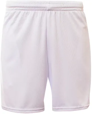 A4 Apparel N5384 Adult 7 Mesh Short With Pockets WHITE