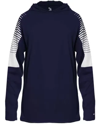 Badger Sportswear 2211 Youth Lineup Hooded Long Sl in Navy