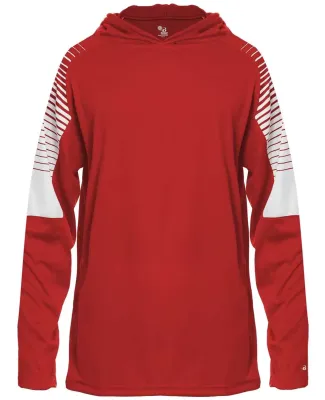 Badger Sportswear 2211 Youth Lineup Hooded Long Sl in Red