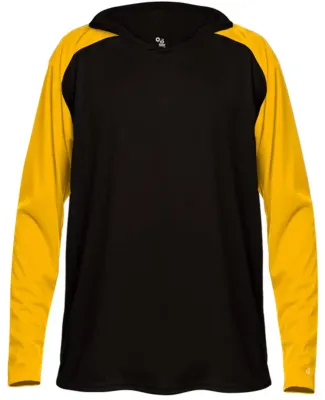 Badger Sportswear 2235 Breakout Youth Hooded T-Shi Black/ Gold