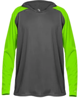 Badger Sportswear 2235 Breakout Youth Hooded T-Shi Graphite/ Lime