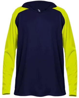 Badger Sportswear 2235 Breakout Youth Hooded T-Shi Navy/ Safety Yellow