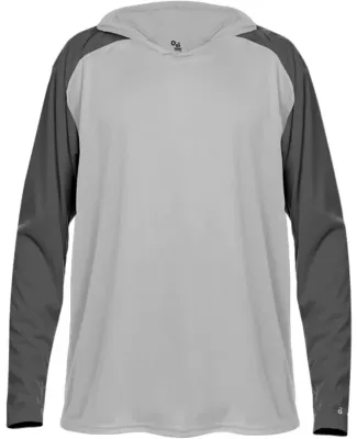Badger Sportswear 2235 Breakout Youth Hooded T-Shi Silver/ Graphite