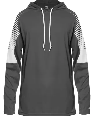 Badger Sportswear 4211 Lineup Hooded Long Sleeve T in Graphite