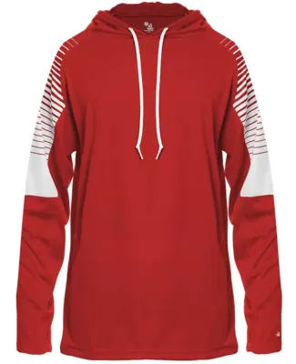 Badger Sportswear 4211 Lineup Hooded Long Sleeve T in Red