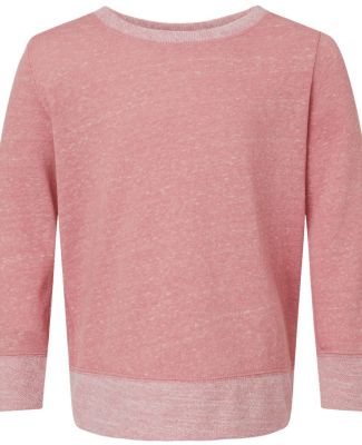 LA T 2279 Youth French Terry Long Sleeve Crewneck  in Mauvelous melange