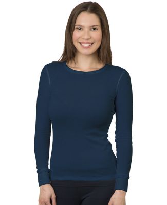 Bayside Apparel 3420 Women's USA-Made Long Sleeve  in Navy