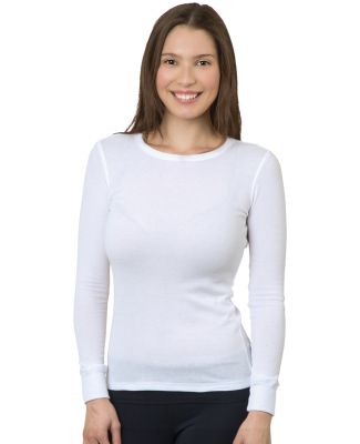 Bayside Apparel 3420 Women's USA-Made Long Sleeve  in White