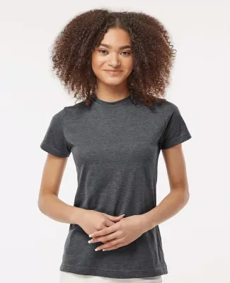 Tultex 0216 / Misses Fine Jersey Tee with a Tear-A Heather Charcoal