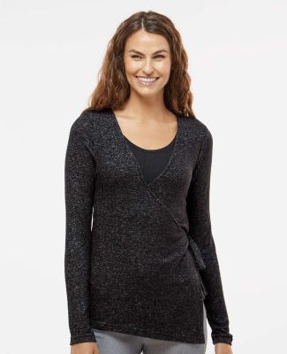 Boxercraft BW1301 Women's Cuddle Wrap Top in Black heather