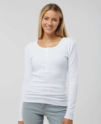 Boxercraft BW2402 Women's Harper Long Sleeve Henle in White