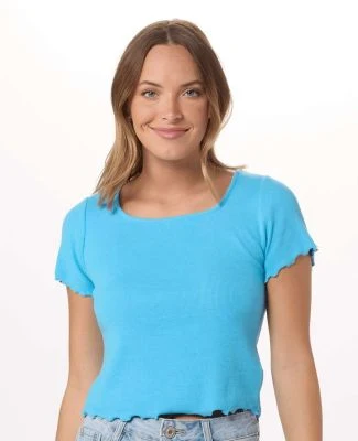 Boxercraft BW2403 Women's Baby Rib T-Shirt in Pacific blue