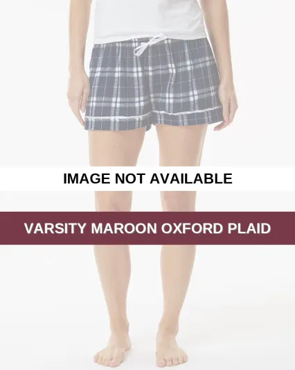 Boxercraft BW6501 Women's Flannel Shorts Varsity Maroon Oxford Plaid