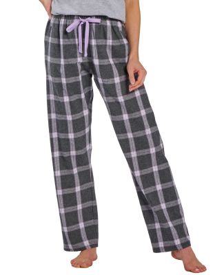 Boxercraft BW6620 Women's Haley Flannel Pants in Charcoal lavender tomboy plaid