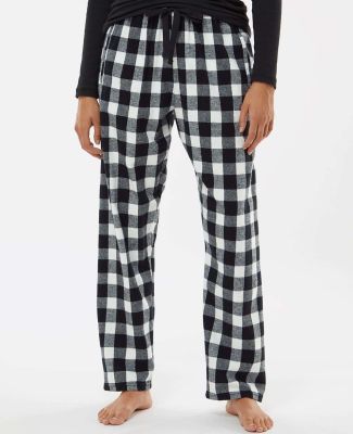 Boxercraft BW6620 Women's Haley Flannel Pants in Black/ white buffalo plaid
