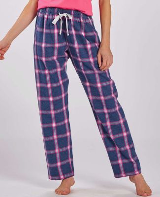 Boxercraft BW6620 Women's Haley Flannel Pants in Navy pink tomboy plaid