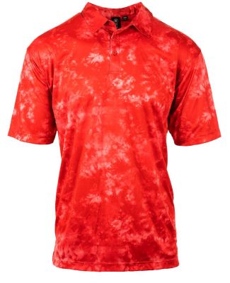 Burnside Clothing 0101 Golf Polo in Red tie dye