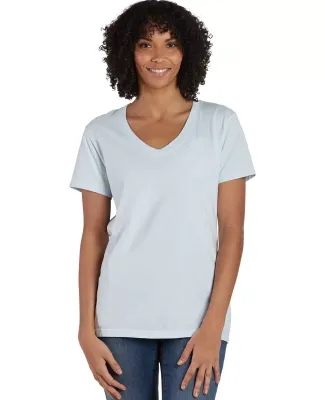 Comfort Wash GDH125 Garment-Dyed Women's V-Neck T- in Soothing blue