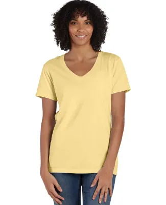 Comfort Wash GDH125 Garment-Dyed Women's V-Neck T- in Summer squash yellow