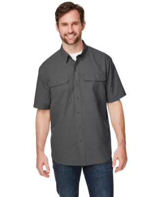 DRI DUCK 4445 Crossroad Woven Short Sleeve Shirt Charcoal