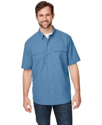 DRI DUCK 4445 Crossroad Woven Short Sleeve Shirt Slate Blue