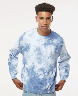Dyenomite 681VR Blended Tie-Dyed Sweatshirt in Cloudy sky crystal