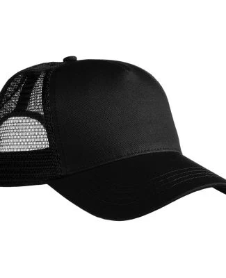 econscious EC7094 5-Panel Organic/RPET Trucker Cap in Black/ black