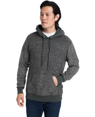 J America 8711 Aspen Fleece Hooded Sweatshirt Charcoal Speck