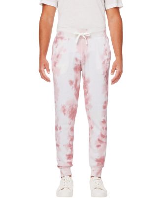 J America 8884 Tie Dye Fleece Joggers in Dusty rose tie dye
