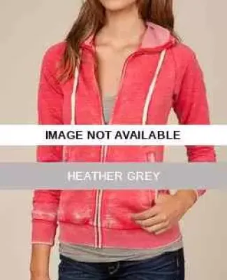 05295B6 Alternative Burnout Fleece Zip Hoodie Heather Grey