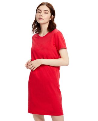 US Blanks US401 Ladies' Cotton T-Shirt Dress in Red