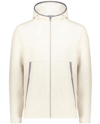 Augusta Sportswear 6858 Polar Fleece Hooded Full-Z in Oyster