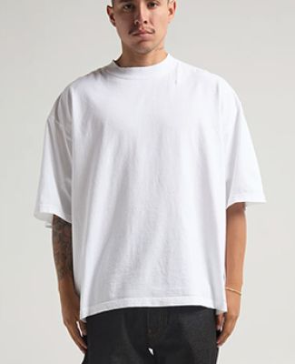 Shaka Wear SHGDD Adult Garment-Dyed Drop-Shoulder  in White