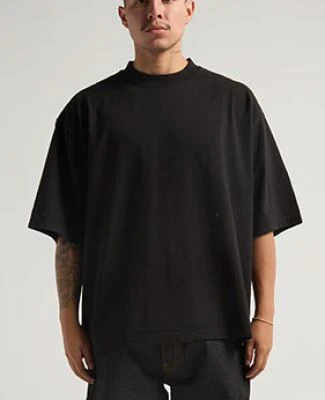 Shaka Wear SHGDD Adult Garment-Dyed Drop-Shoulder  in Black