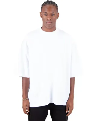 Shaka Wear SHGDD Adult Garment-Dyed Drop-Shoulder  in White