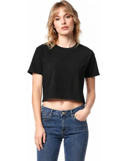 Smart Blanks 4003 WOMEN'S CROP TEE in Black