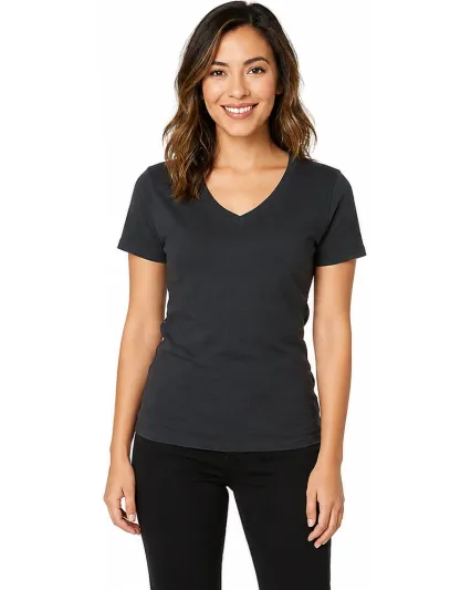 Smart Blanks 4002 WOMEN'S TRU-FIT V NECK T SHIRTS in Black