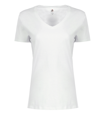 Smart Blanks 4002 WOMEN'S TRU-FIT V NECK T SHIRTS in White