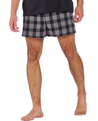 Boxercraft BM6701 Double Brushed Flannel Boxers in Charcoal/ black buffalo