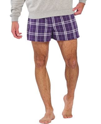 Boxercraft BM6701 Double Brushed Flannel Boxers in Purple/ white