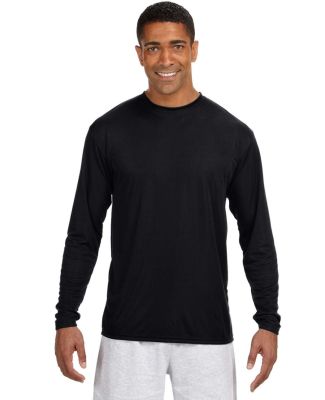 A4 Apparel N3165 Men's Cooling Performance Long Sl in Black