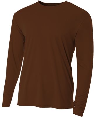 A4 Apparel N3165 Men's Cooling Performance Long Sl in Brown